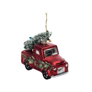 Transpac Glass 4 in. Holiday Truck Car Ornament - 1 of 2