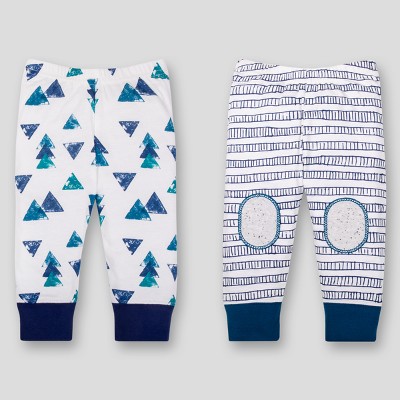 Lamaze Baby Boys' Organic 2pk Printed Pants - Blue 6M