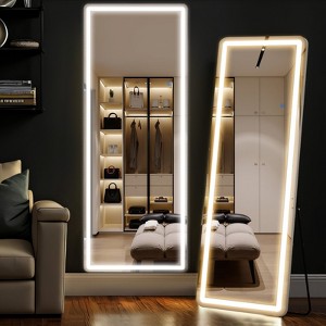IULULU Full-Length Mirror with LEDs, Aluminum Frame, 3-Color Dimmable Light for Bedroom - 1 of 4