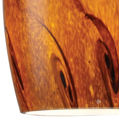 Galaxy Satin Nickel Mini Pendant with Brown Glass Shade