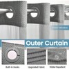 Grey Shower Curtain and Liner Set - 230GSM Waffle Weave, Hotel Luxury Weighted Bath Curtain, 71Wx 74H - 3 of 4
