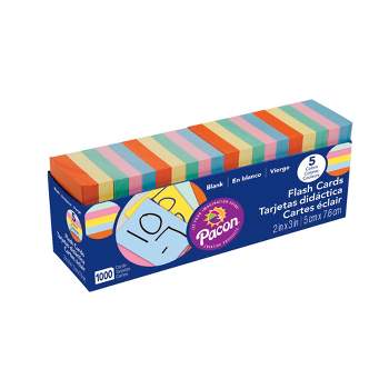 Pacon Blank Flash Cards, Assorted Colors, 2 x 3 Inches, Pack of 1000