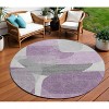 HomeRoots 8' Purple And Gray Round Abstract Washable Indoor Outdoor Area Rug - 2 of 4
