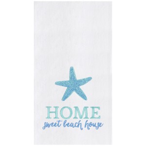 C&F Home Home Sweet Beach House Embroidered Cotton Flour Sack Kitchen Towel - 1 of 3