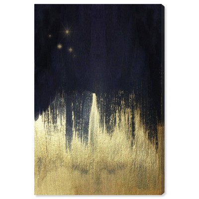 15" x 10" Starry Night Abstract Unframed Canvas Wall Art in Black - Oliver Gal