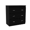 Georgia Three Drawer Dresser, Metal Handles, Superior Top -Black - 2 of 4