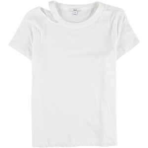 bar III Womens Cutout Basic T-Shirt, White, X-Large - 1 of 2