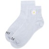 Memoi Women's Daisy Embroidery Athletic Quarter Socks - 3 of 4
