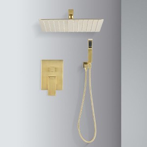 10-Inch Luxury Rainfall Shower Head: Complete Bathroom Shower System with Mixer, Wall-Mounted Combo Set - 1 of 4