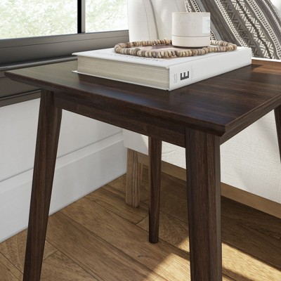 Walnut Mid Century Modern Square Wooden Side Table
