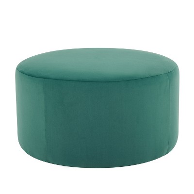 NicBex Modern 30" Round Ottomans Velvet Footstools with Foam Frame for Bedroom and Living Room