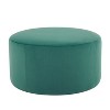 Okak Round Ottoman Bench Coffee Table Soft Upholstered Foot Rest Velvet Small Ottomans Foot Stools for Living Room, Entryway,Bedroom - 3 of 4