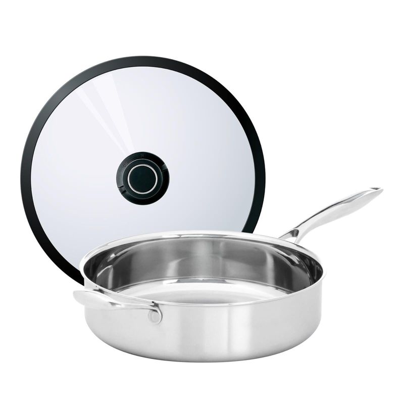 Frieling Black Cube Stainless, Saute Pan w/Lid and helper handle, 11" dia., 4.5 qt., Stainless steel, 1 of 6