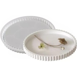JDICTION Oval Tray Mold with Elegant Floral Edge, Jewelry Holder Resin Silicone Mold for DIY Epoxy Craft, Home & Office Decor - 1 of 4