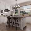 LNC Laius 8-Lights 30" Black and Brown Wood Mordern Farmhouse Rectangle Kitchen Island Pendant  Lights, with 8 Froested Glass Shade - 4 of 4