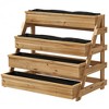 Outsunny 4 Tier Wood Planter Box with Drainage Holes, Freestanding Flower Box Outdoor Planter for Herbs, Vegetables, and Flowers - 4 of 4