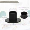 Unique Bargains Decor Party Matte Metal Tables Round Candlestick Holders Black - 2 of 4