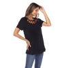 Women's Crisscross Neck Short Sleeve Top - White Mark - 2 of 4