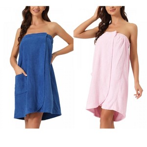 INSPIRE CHIC Women's 2 Pcs Bath Gym Towel Wrap with Shower Cap Spa Robe - 1 of 4