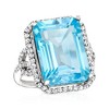 Ross-Simons 20.00 Carat Swiss Blue Topaz and .90 ct. t.w. White Topaz Ring in Sterling Silver - 4 of 4