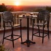 Costway 25.5” Outdoor Bar Stool Set of 2/4 with Ergonomic Back, Arms & Footrest for Garden - 2 of 4