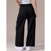 INSPIRE CHIC Women's Baggy Distressed High Waisted Multi-Pocket Full Length Wide Leg Cargo Denim Pants - 4 of 4