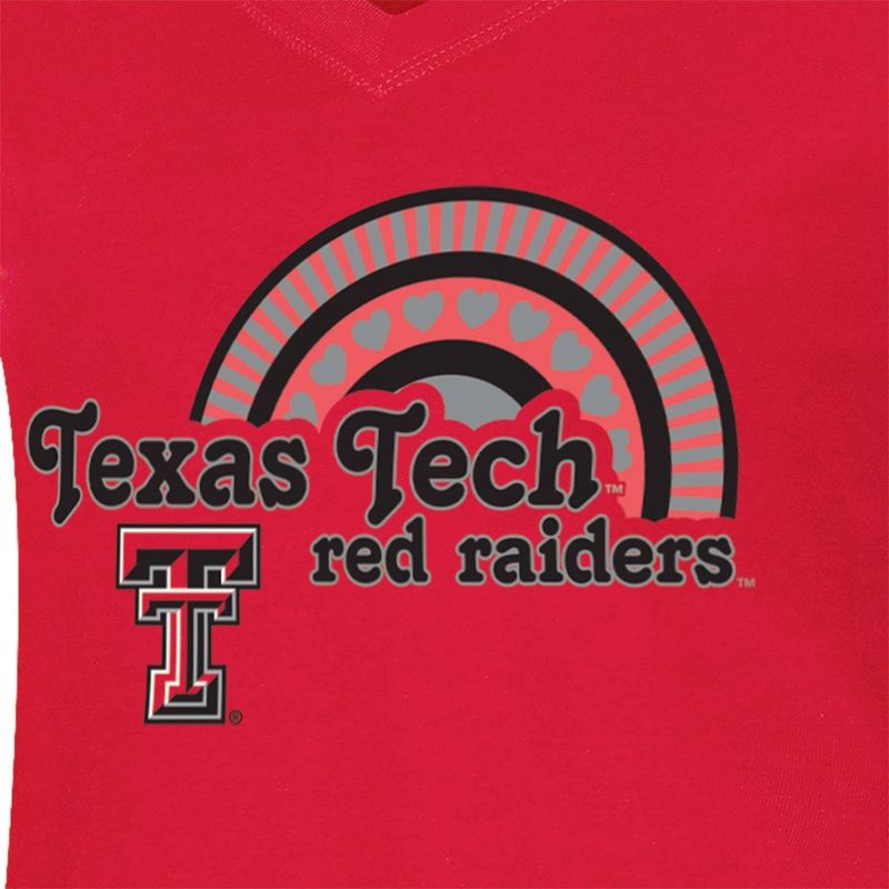 NCAA Texas Tech Red Raiders Girls&#39; V-Neck T-Shirt, 3 of 4