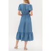 August Sky Women's Split Neckline Midi Dress - 2 of 4