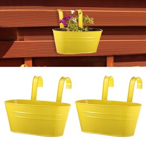 Unique Bargains Balcony Metal Versatile Anti-Rust Hanging Flower Holder 2 Pcs - 1 of 4