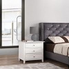 GlasFlength Nightstands Modern Three Drawer Bedside Table with Metal Handles Elegant Design for Bedroom Storage, White, 19"*15"*25" - 2 of 4