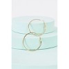 Slickblue Women's Fashion Earrings, Yellow Gold Plain Round Hoop Style, Minimalist Look, 1.5", Alloy - 2 of 2