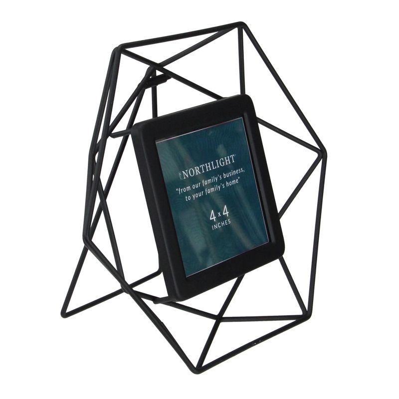 Northlight 8" Contemporary Hexagonal 4" x 4" Photo Picture Frame - Black, 4 of 7
