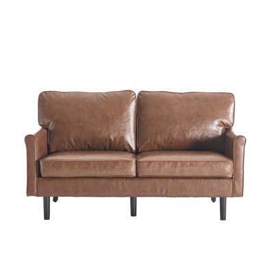 SKRAN Small Loveseat Sofa for Small Spaces, Comfy Small Couch for Bedroom with Thick Cushion, 2 Seater Couch Side Pocket for Living Room