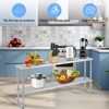 Commercial Work Table with Casters and Backsplash, Heavy Duty Stainless Steel Prep Table for Kitchen, Utility Workbench - 3 of 4