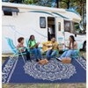 coucheta Outdoor Rug, Waterproof Reversible Floor Mat, Medallion Outside Patio Rug, Stain-Resistant for Porch, Deck, Balcony, Beach - 3 of 4