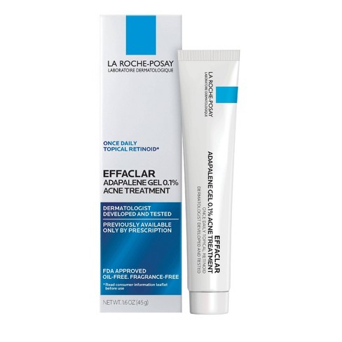 La Roche Posay Unscented Effaclar Adapalene Topical Retinoid Oil Free Acne  Treatment - 1.6oz : Target