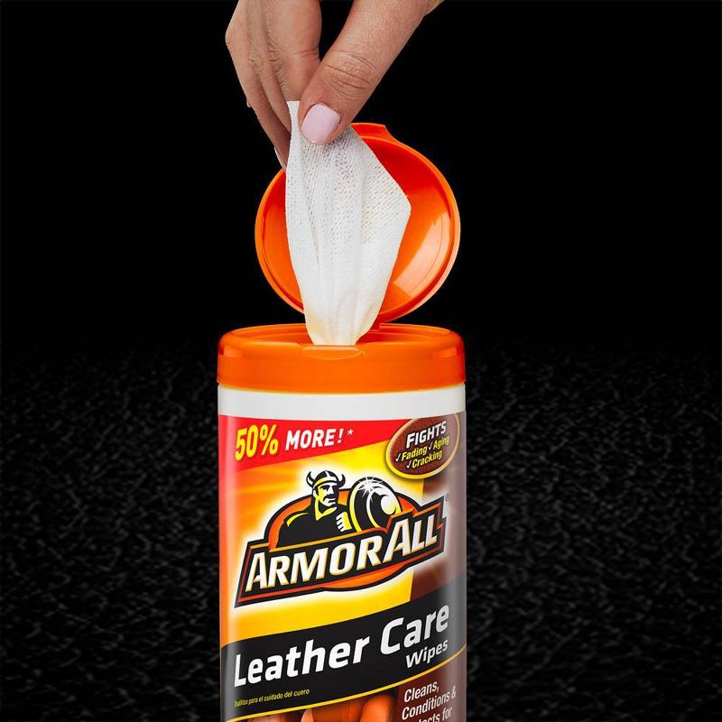 Armor All 30ct Leather Care Wipes Automotive Protector, 4 of 6