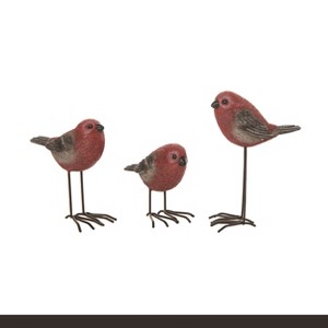 Transpac Resin 5.5" Brown Spring Tall Grosbeak Birds Set of 3 - 1 of 2