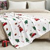 Christmas Blanket - White Holiday Throw with Santa Claus Snowman Warm Cozy Flannel Winter Blanket Christmas Gift. - 3 of 4