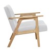 Fabric Upholstery Solid Rubberwood Contemporary Wood-Arm Accent Chair with Dacron Foam Seat, Attached Cushions and Natural Finish Frame - 3 of 4