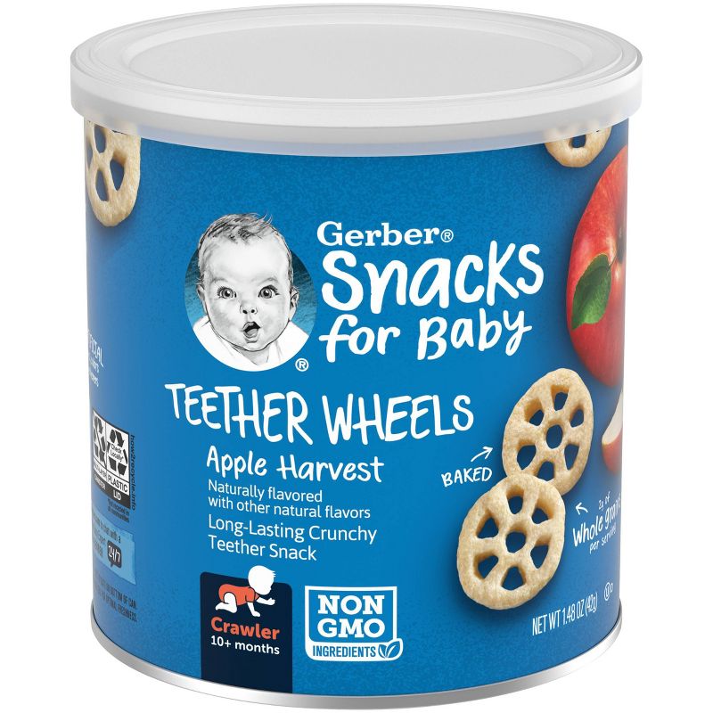 Gerber Teether Wheels Apple Harvest Baby Snacks - 1.48oz, 3 of 15