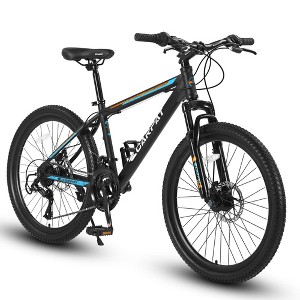 NAYSAYE Bicycles 26 Inch Mountain Bike 21 Speeds Mechanical Disc Brakes for Off Road, Blue, 71"*25"*39.3" - 1 of 4