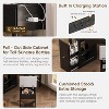 MOEPISY Corner Vanity Desk Set with Storage Cushioned Stool and Charging Station Black - 4 of 4