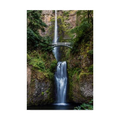 Multnomah Falls 16x24 Framed Canvas Art