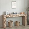 Modern Geometric Wooden Console Table, Handcrafted 3D Design Sofa Table, Wood Table For Living Room-Cuddlewood - 2 of 4