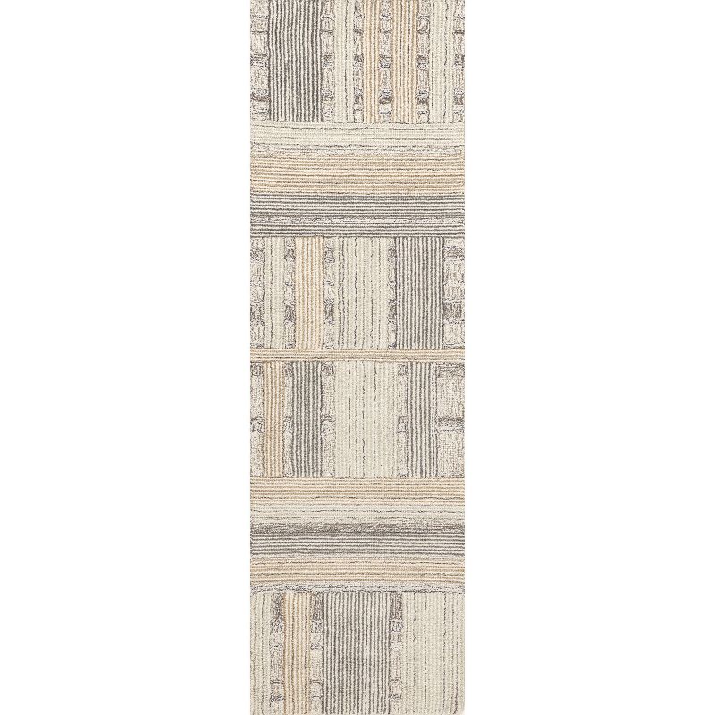 Arvin Olano x RugsUSA - Deco Striped Tile Wool Area Rug, 1 of 12
