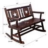Lyngins Heavy Duty Wooden Outdoor Rocking Bench, Solid Wood Outdoor Bench Weatherproof, Patio Loveseat/Porch Bench for Front Porch/Patio/Garden - 2 of 4