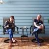 Outsunny Patio Swivel Chairs Set of 2, High Back Patio Dining Chairs with All-Weather Mesh Fabric and Metal Frame for Backyard, Porch or Garden - 3 of 4