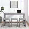 KTMBDW 4 Piece Bar Table Set with Power Outlet, Dining Bar Table and Chairs Set, Industrial Design Table with 3 Padded Stools for Dining Room - 3 of 4