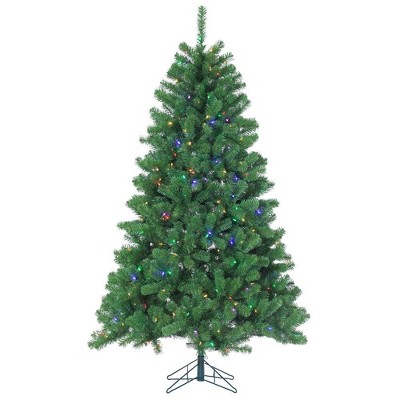 7ft Sterling Tree Company Pre-Lit Full Montana Pine with 400 Warm Multicolored LED lights Artificial Christmas Tree